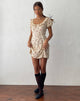 Imagen del minivestido Sasyana en cadena de flores Crema