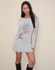 Imagen de Satoli Mini Dress in Mono Flower Flock Pale Grey
