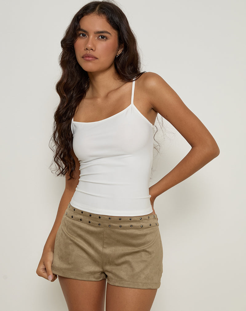 Imagen de Saumya Hot Pant en Faux Suede Gris Champiñón