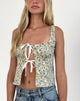 Imagen de Sauva Tie Front Top in Pretty Floral Light Sage