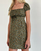 Imagen de Savio Mini Dress in Grunge Floral Caqui
