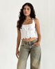 Imagen de Sayake Top acanalado en blanco