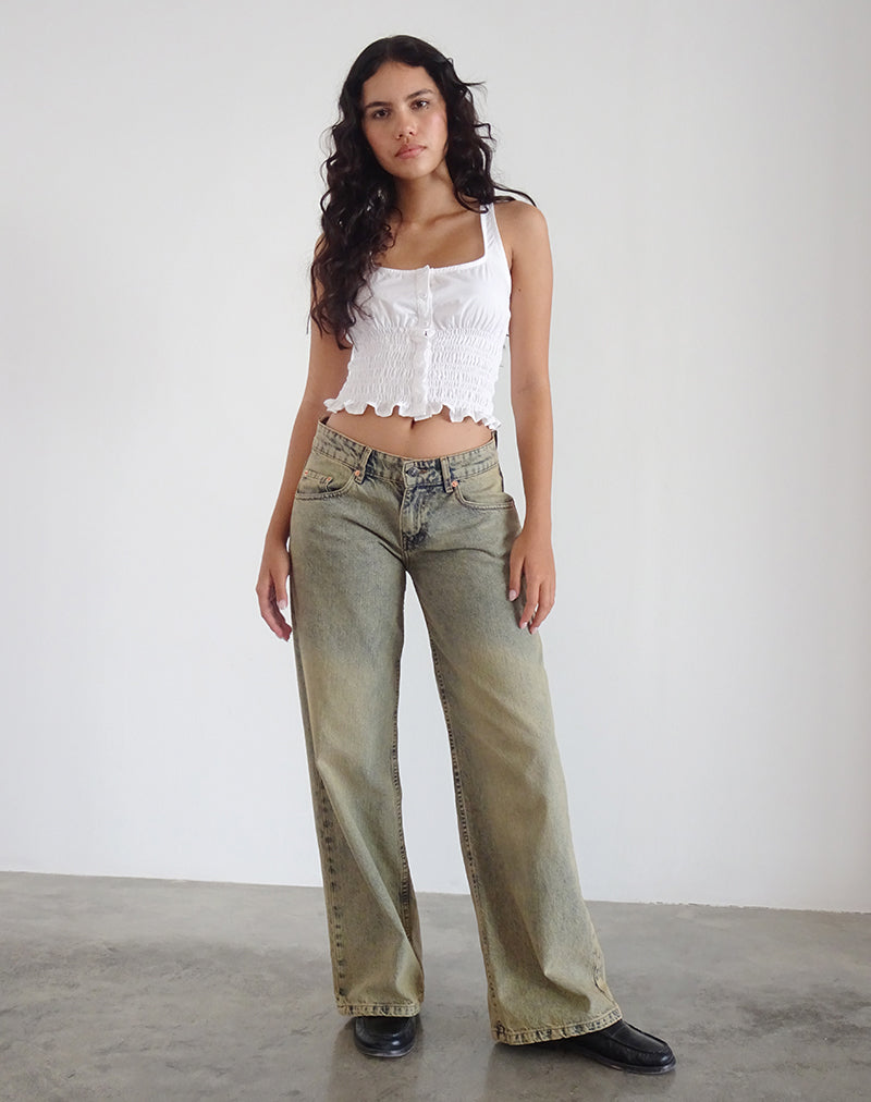 Sayake Top Acanalado Blanco