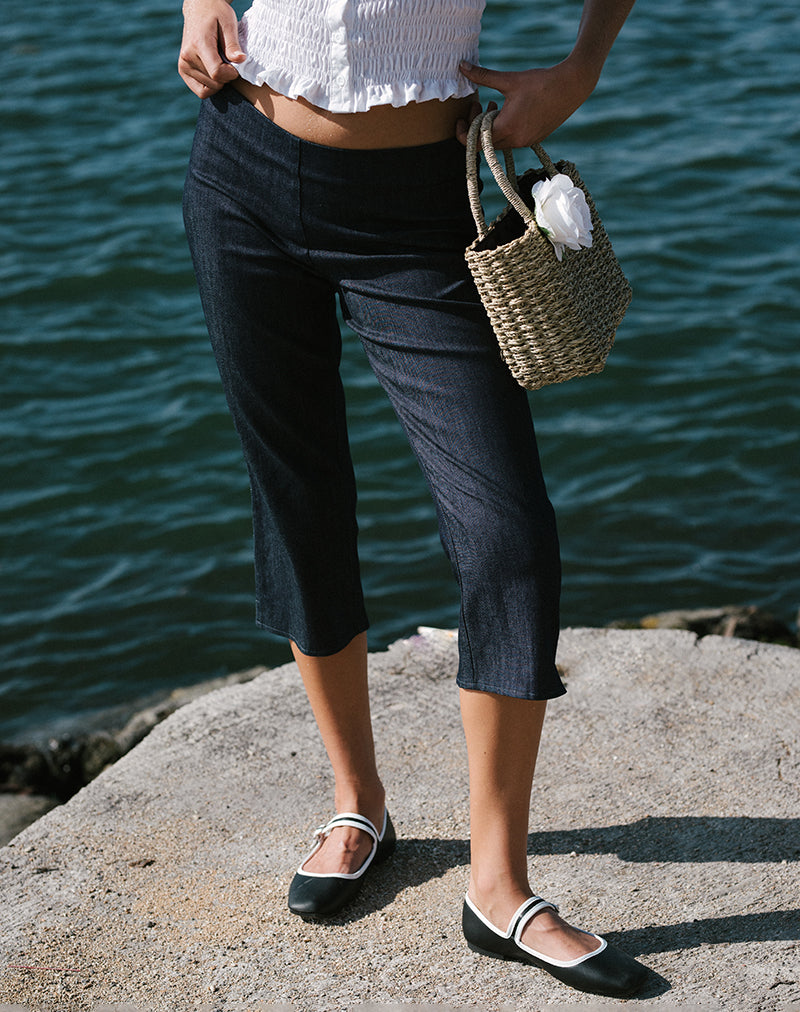 Pantalón Diran Capri en Chambray Indigo