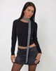 Imagen de Skinny Scarf in Grey and Black Stripe