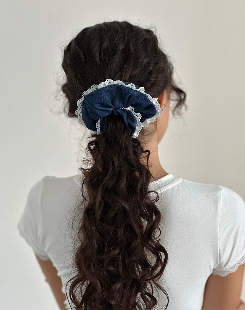 Coletero en denim chambray con encaje
