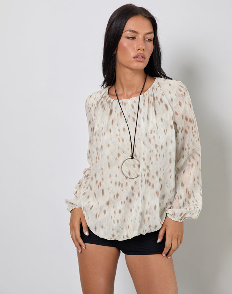 Imagen de Seita Blusa oversize estampado bambi marfil