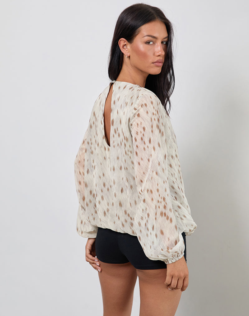 Imagen de Seita Blusa oversize estampado bambi marfil