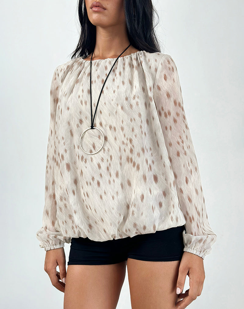 Imagen de Seita Blusa oversize estampado bambi marfil