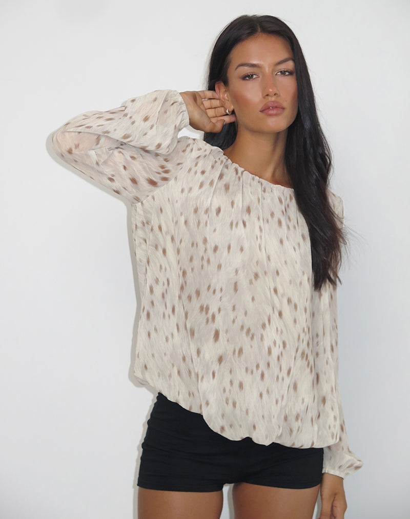 Imagen de Seita Blusa oversize estampado bambi marfil