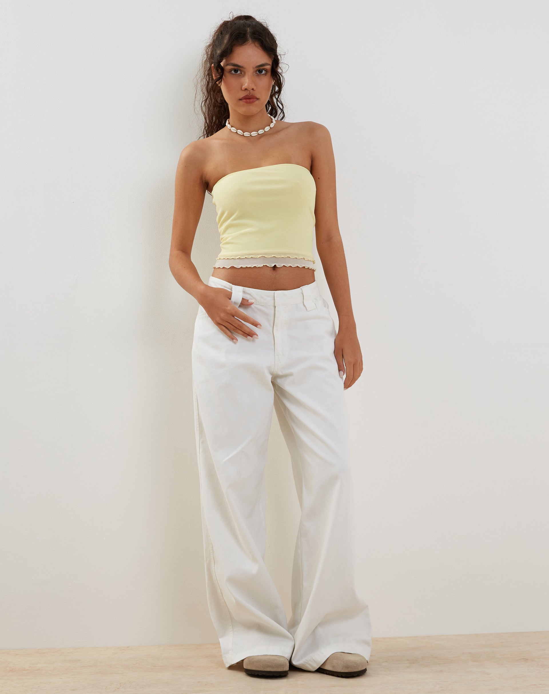 Imagen de Seka Bandeau Mesh Top en Limón