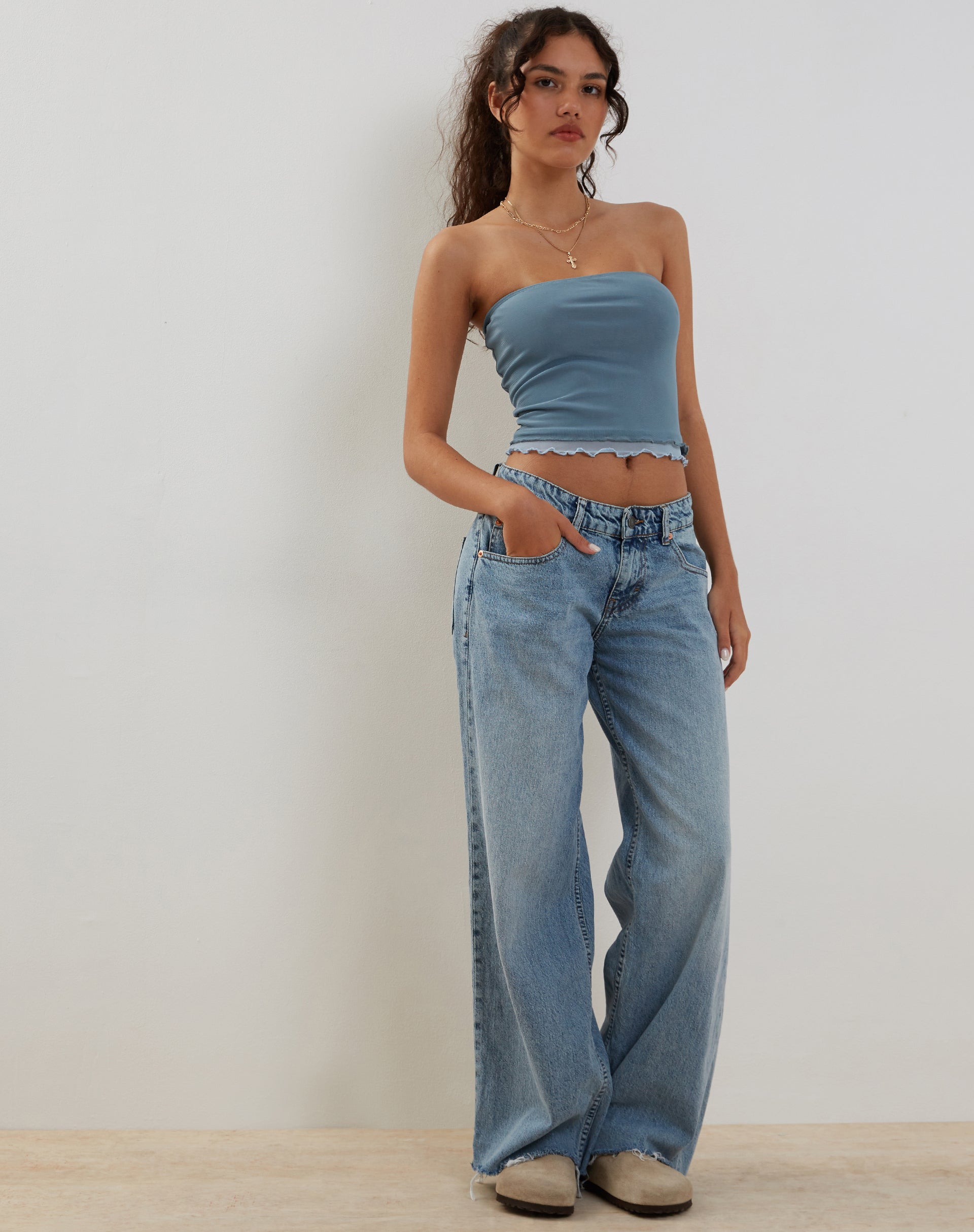 imagen de Seka Bandeau Top en Malla Tonal Azul