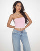 Top de malla Seka Bandeau en rosa tonal