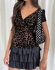 Imagen de Selina Top en Rar Leopard flocado