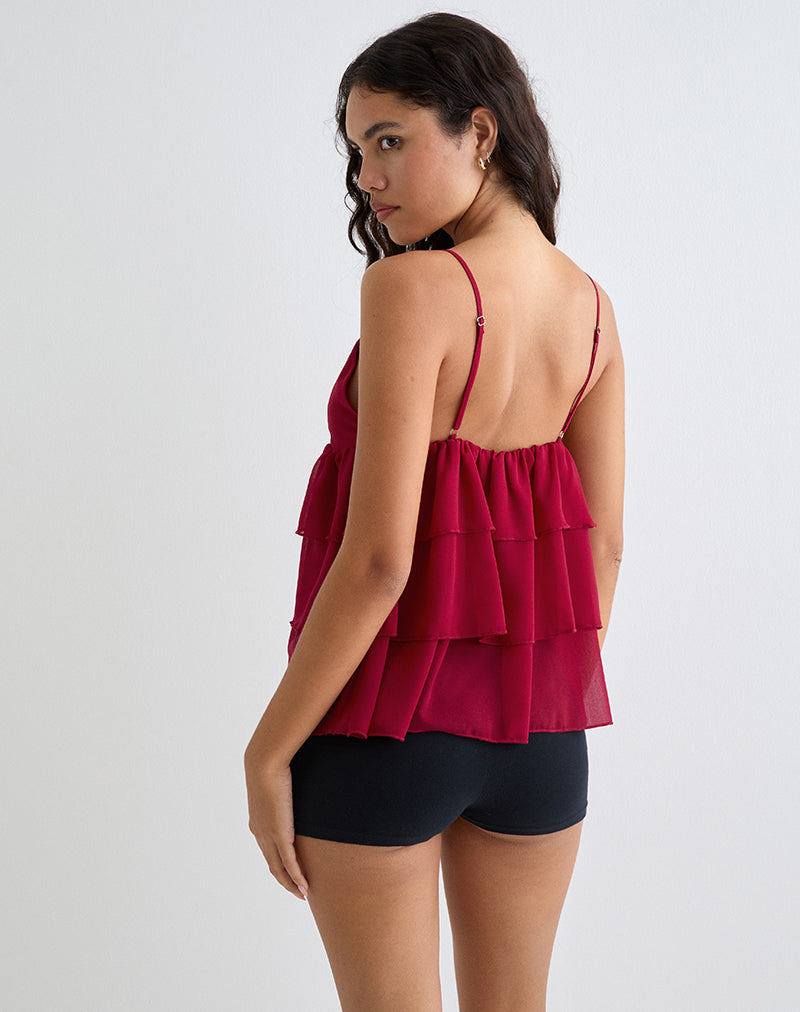 Imagen de Selvina Frill Cami Top en Rojo