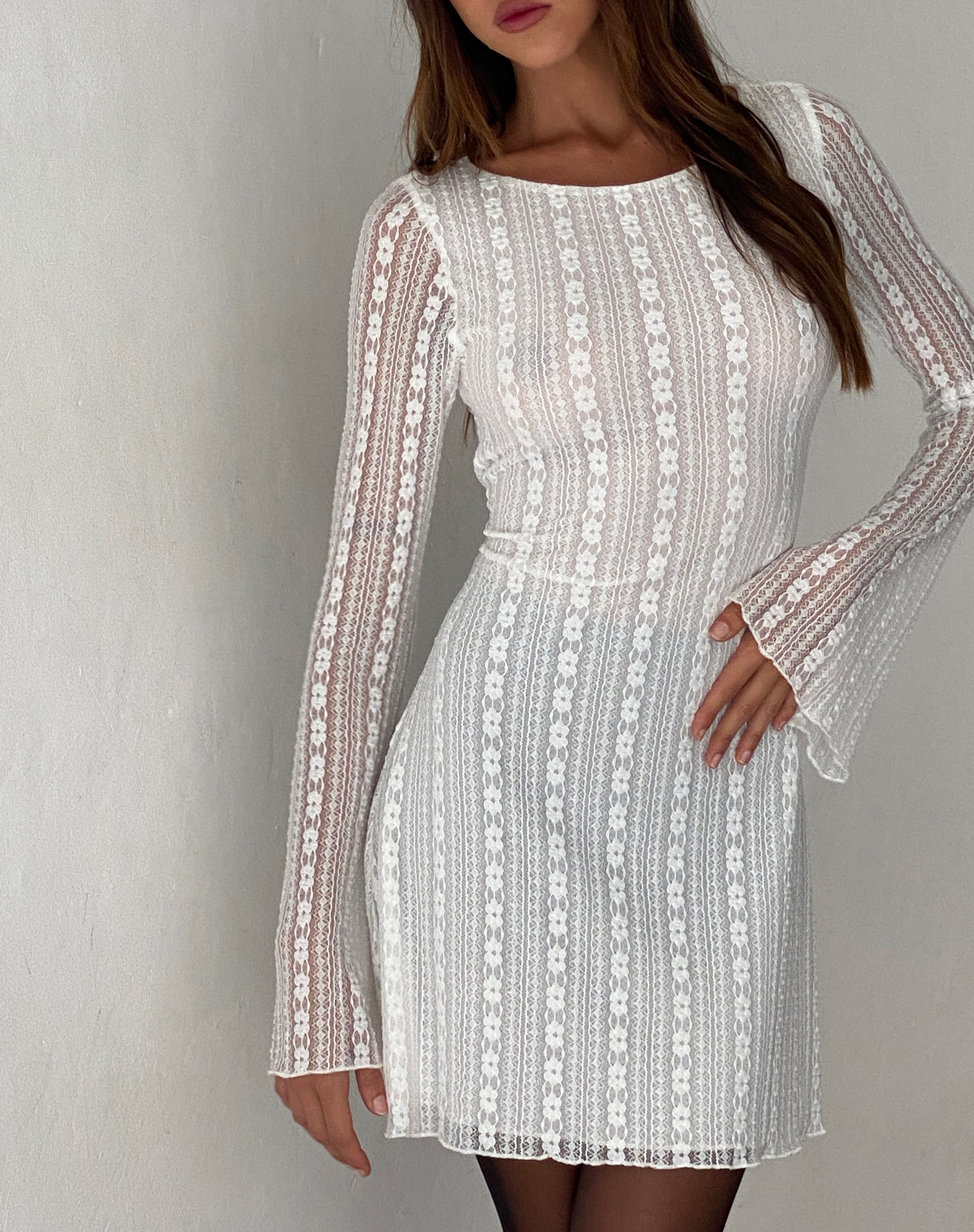 Imagen de Senna Mini Dress in Lace Blanco