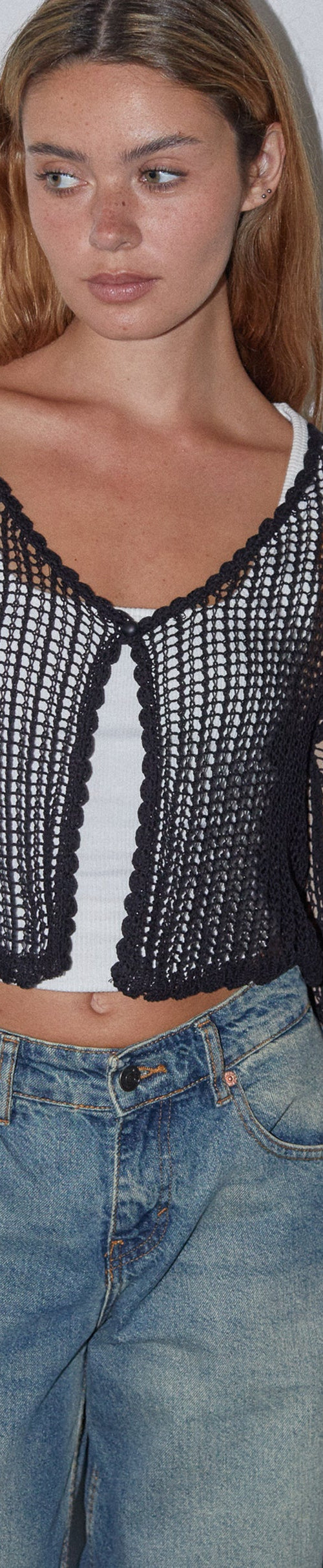 Imagen de Septa Cropped Knit Cardigan en negro