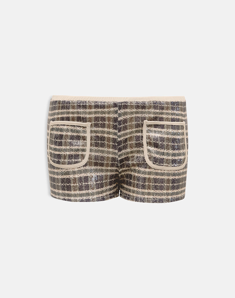 Imagen de Serafim Short en Lentejuelas Vintage Check Marrón