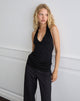 Imagen de Seren Plunge Wrap Top en Cupro Negro
