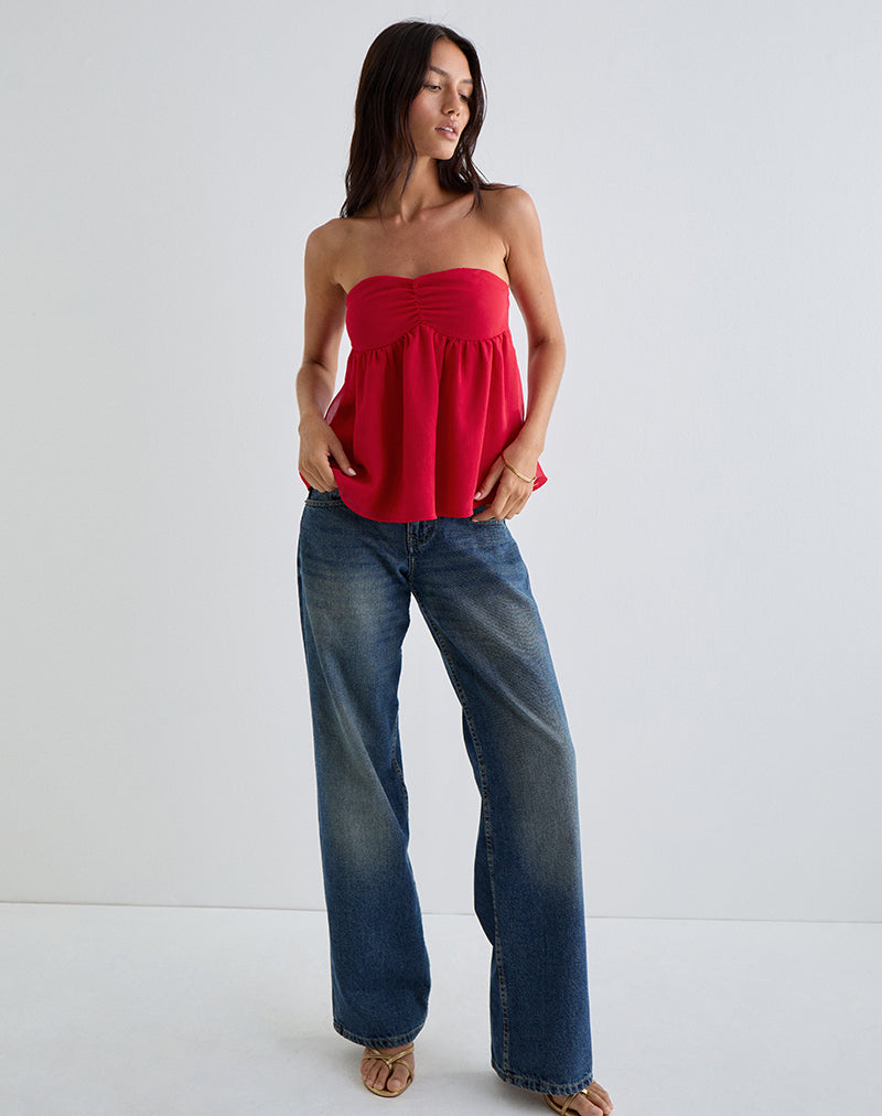 Imagen de Setsuko Bandeau Longline Top Rojo