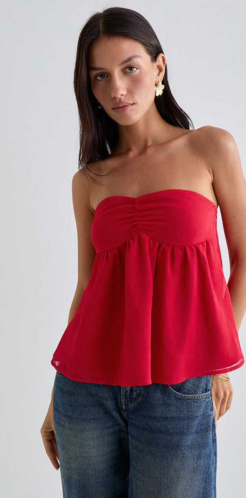 Imagen de Setsuko Bandeau Longline Top Rojo