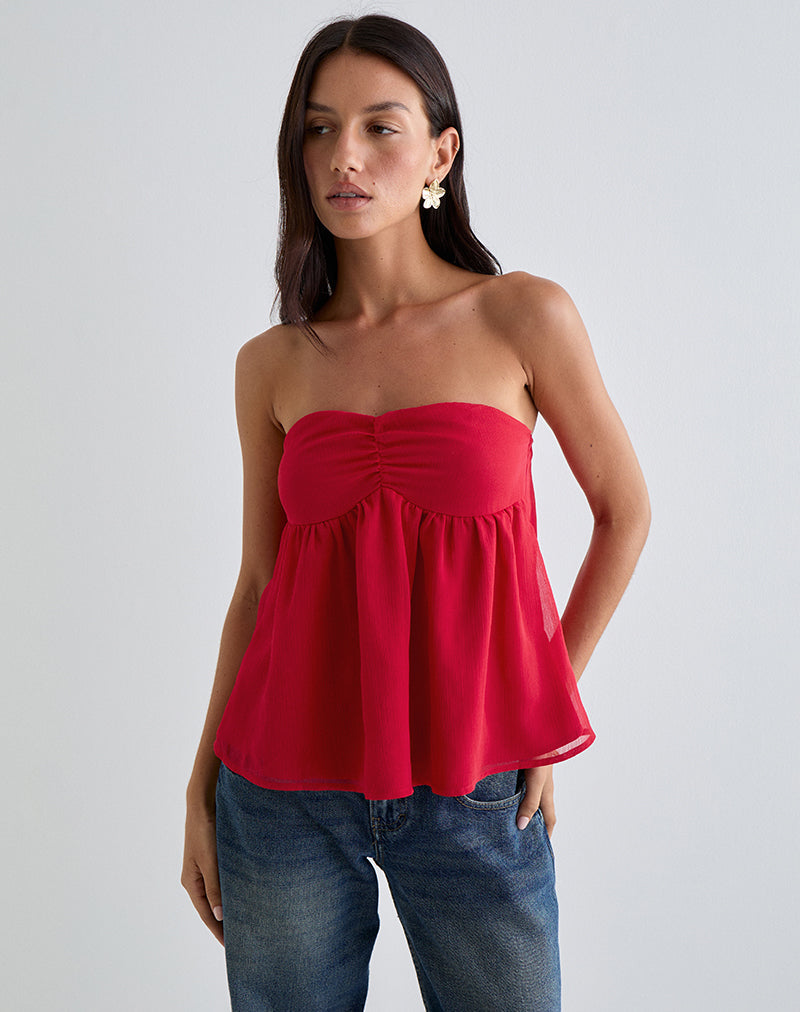 Imagen de Setsuko Bandeau Longline Top Rojo