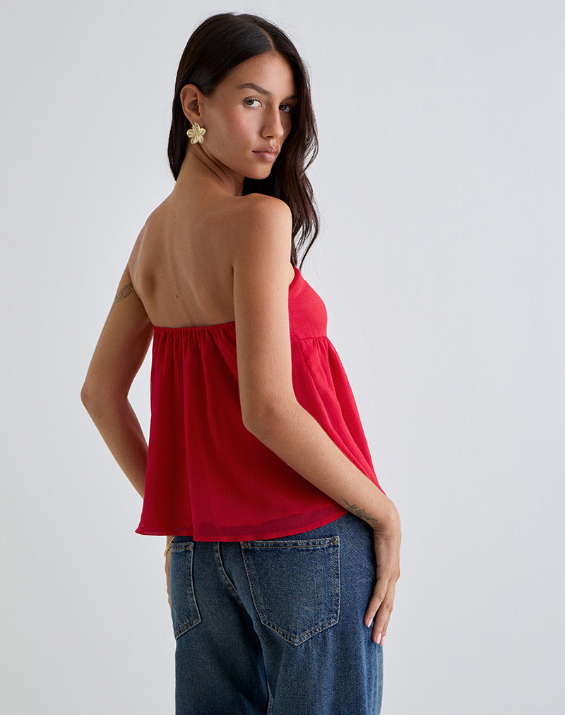 Imagen de Setsuko Bandeau Longline Top Rojo