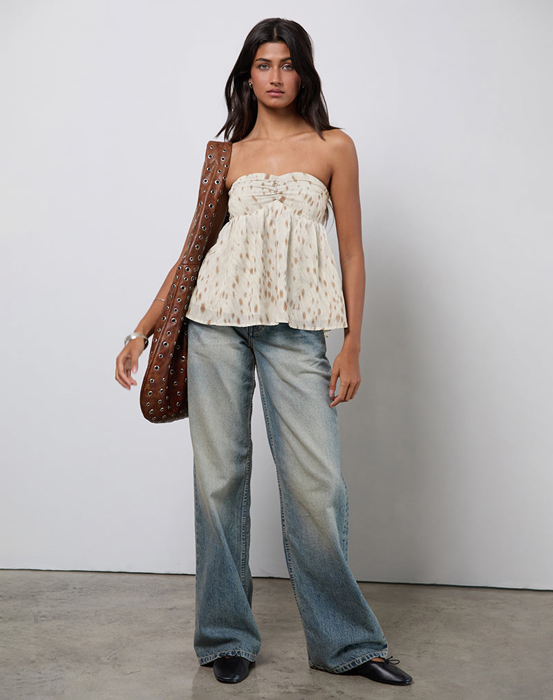 Imagen de Setsuko Bandeau Longline Top en Bambi Marfil