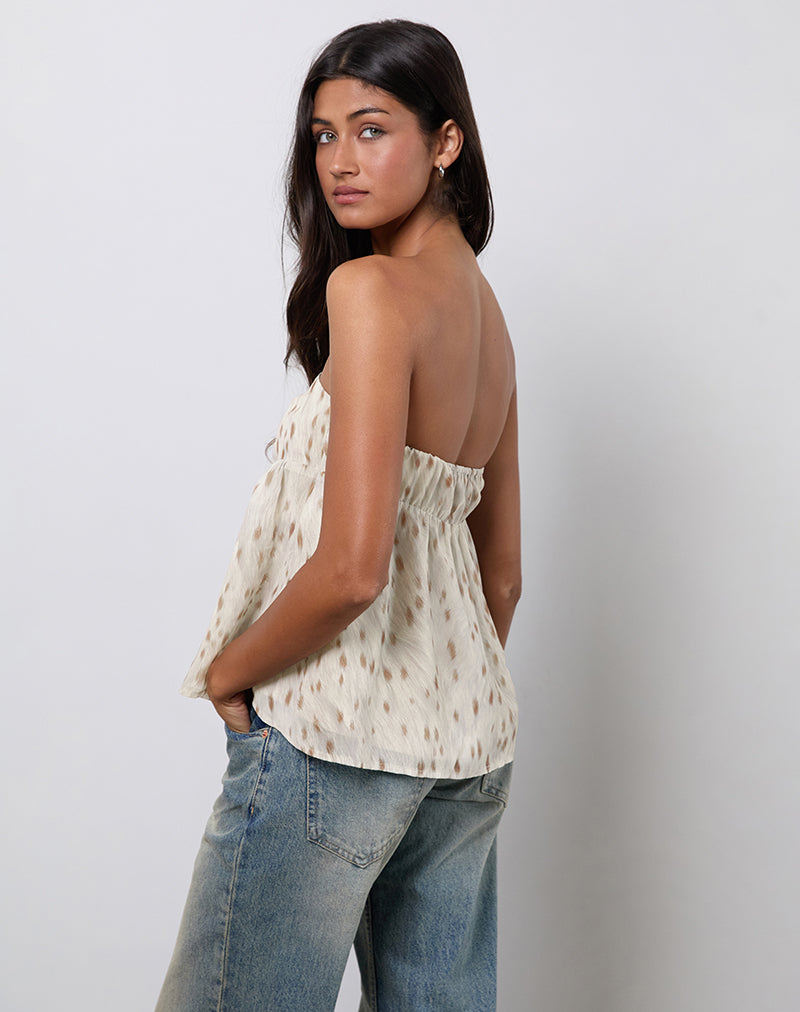 Imagen de Setsuko Bandeau Longline Top en Bambi Marfil