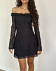Imagen de Severine Bardot Mini Vestido Encaje Negro