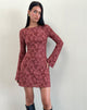 Imagen del vestido Sevila en malla Burnout granate