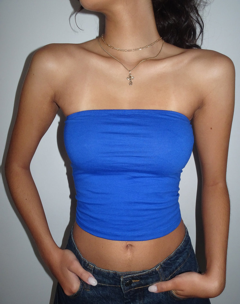 Top Shae Bandeau en cobalto