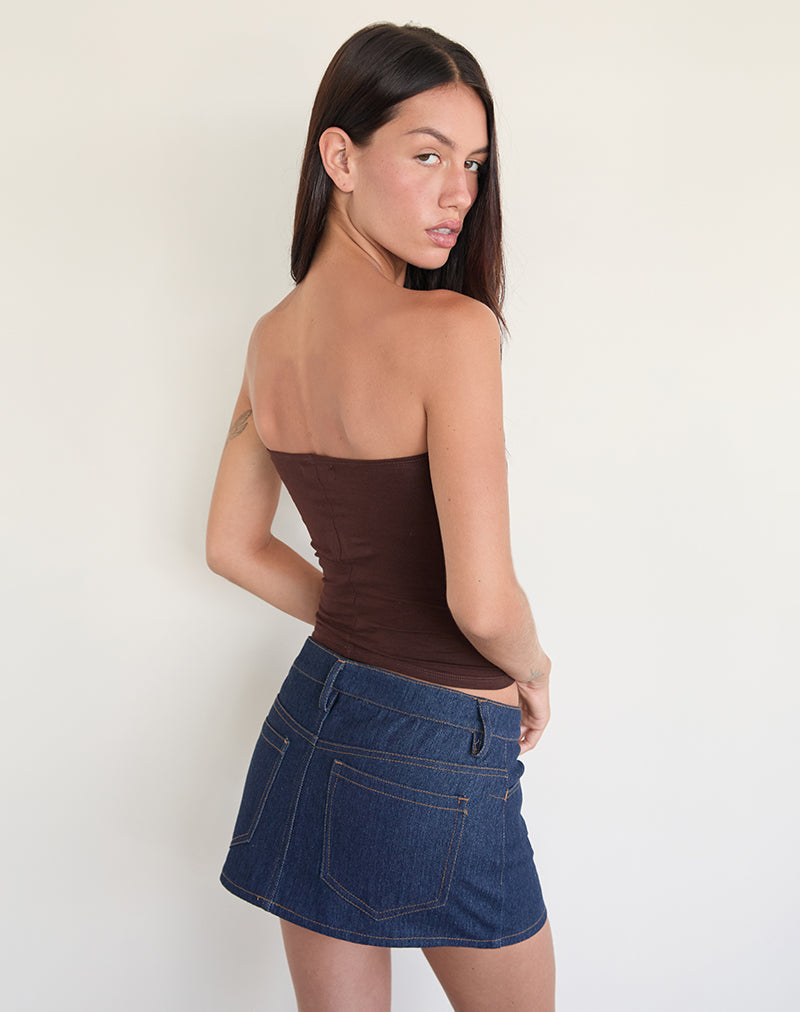 Imagen de Shaelo Bandeau Top en Chocolate Amargo Amarillo Hibiscus
