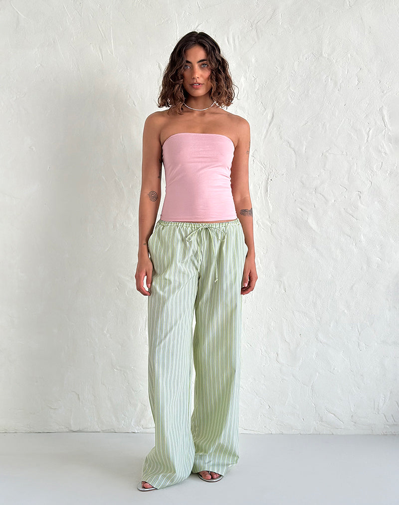 Pantalón Samir a rayas verde claro