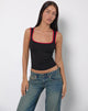 Imagen de Shajani Top en negro con ribete rojo