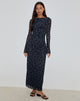 Imagen de Shaleed Maxi Dress in Pretty Petal Flock Navy