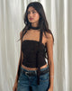 Imagen de Shaloe Bandeau Top and Scarf in Brown Oversized Jaguar