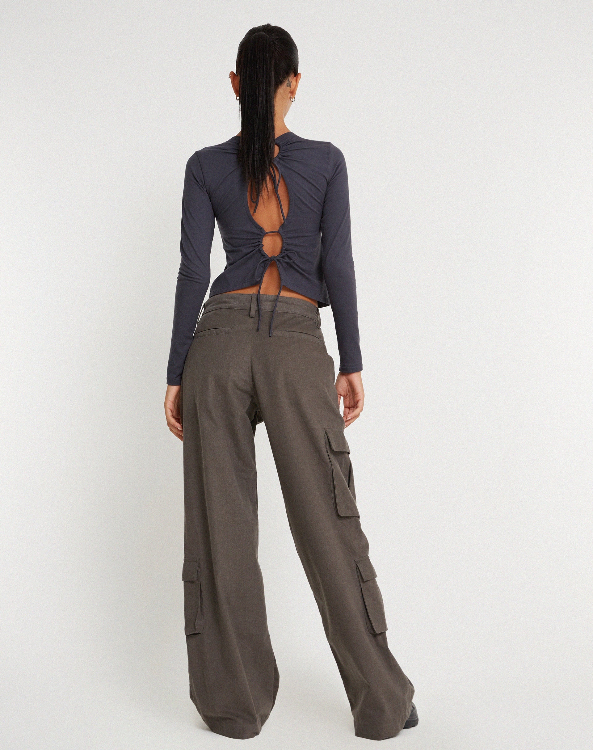imagen de Shan Wide Leg Trouser en gris oscuro