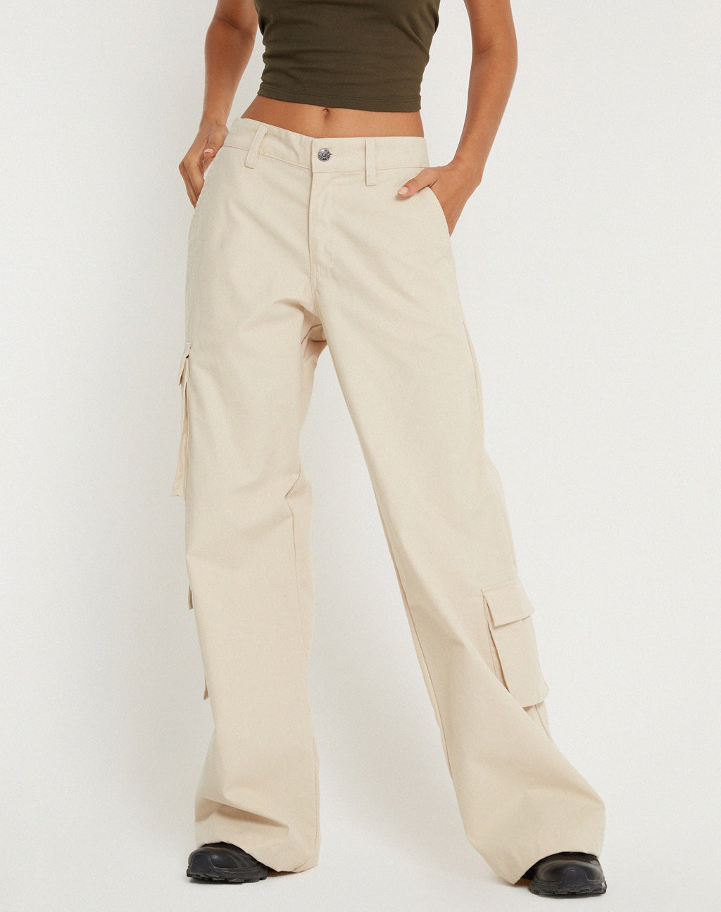 Pantalón Shan de pata ancha en crudo