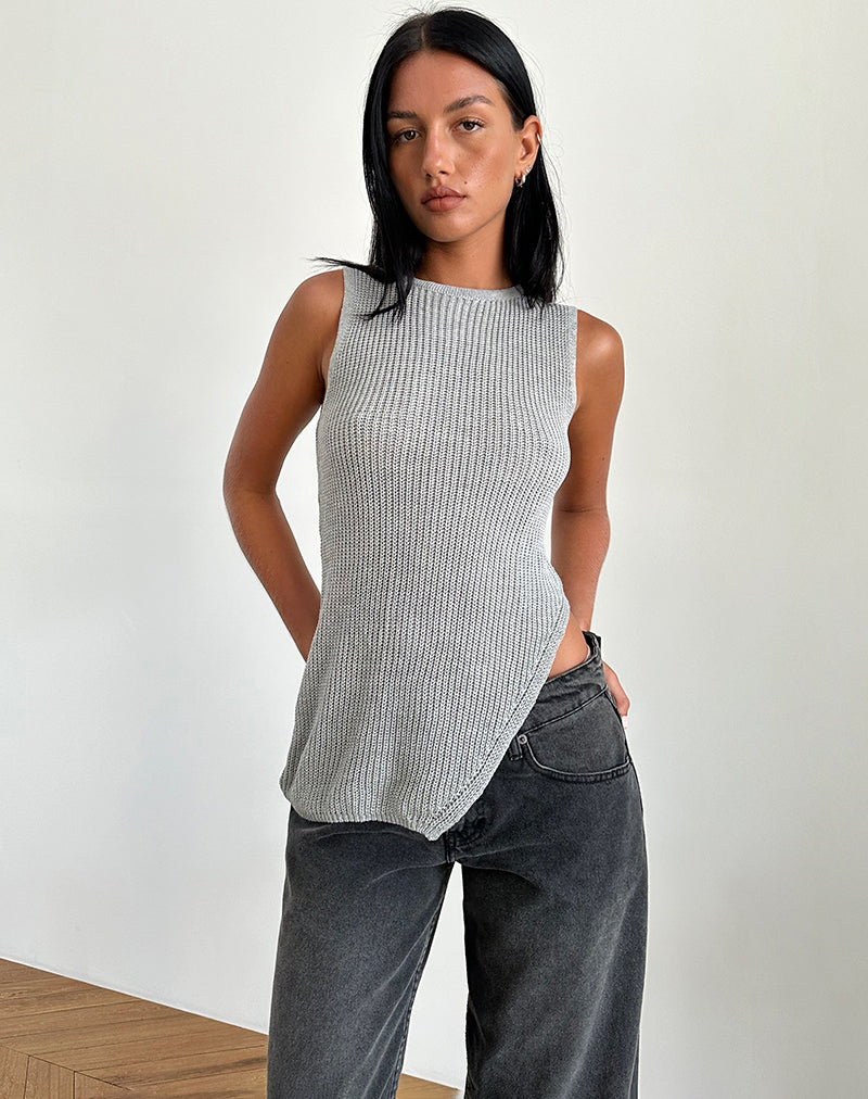 Camiseta de tirantes Shartina de punto gris