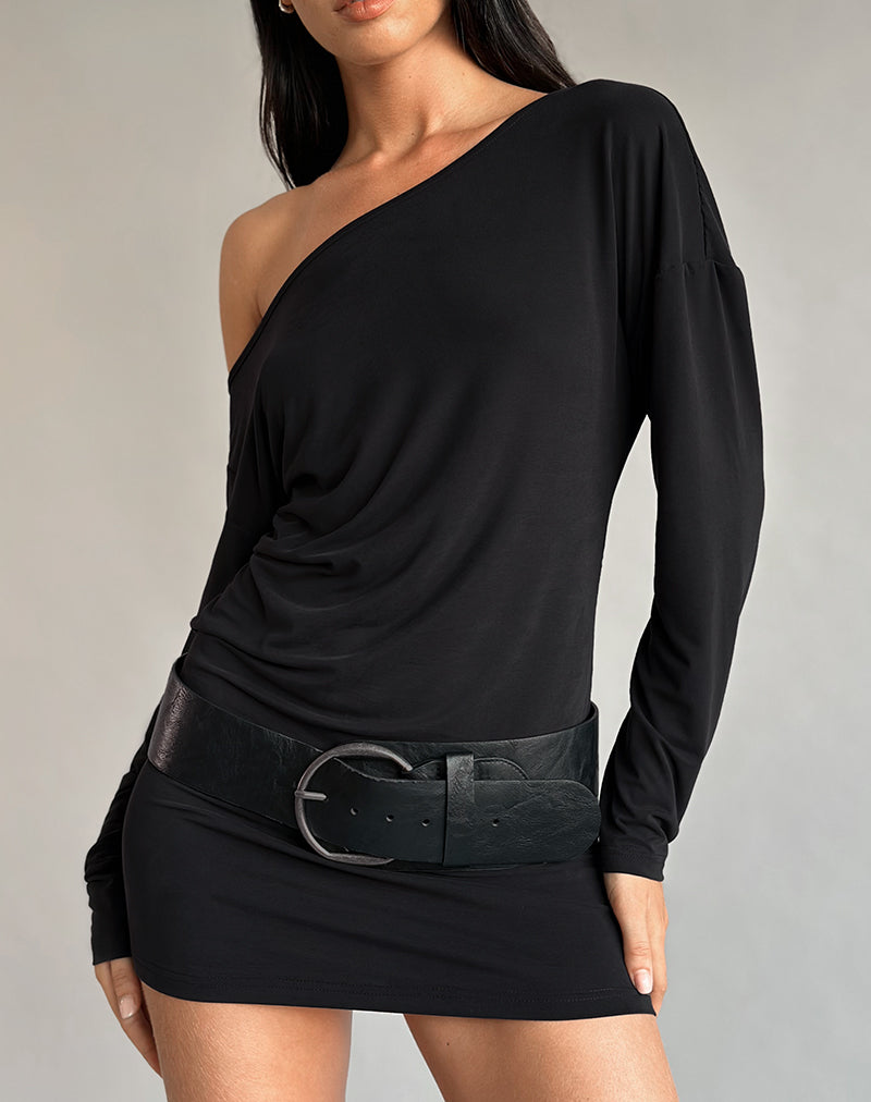 Imagen de Shelisa Slouchy Mini Dress in Black