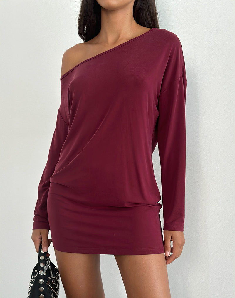 Minivestido Shelisa Slouchy en rojo intenso