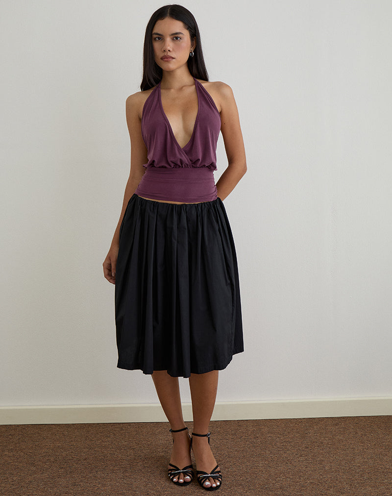 Sherlyn Top sin mangas en cupro morado oscuro