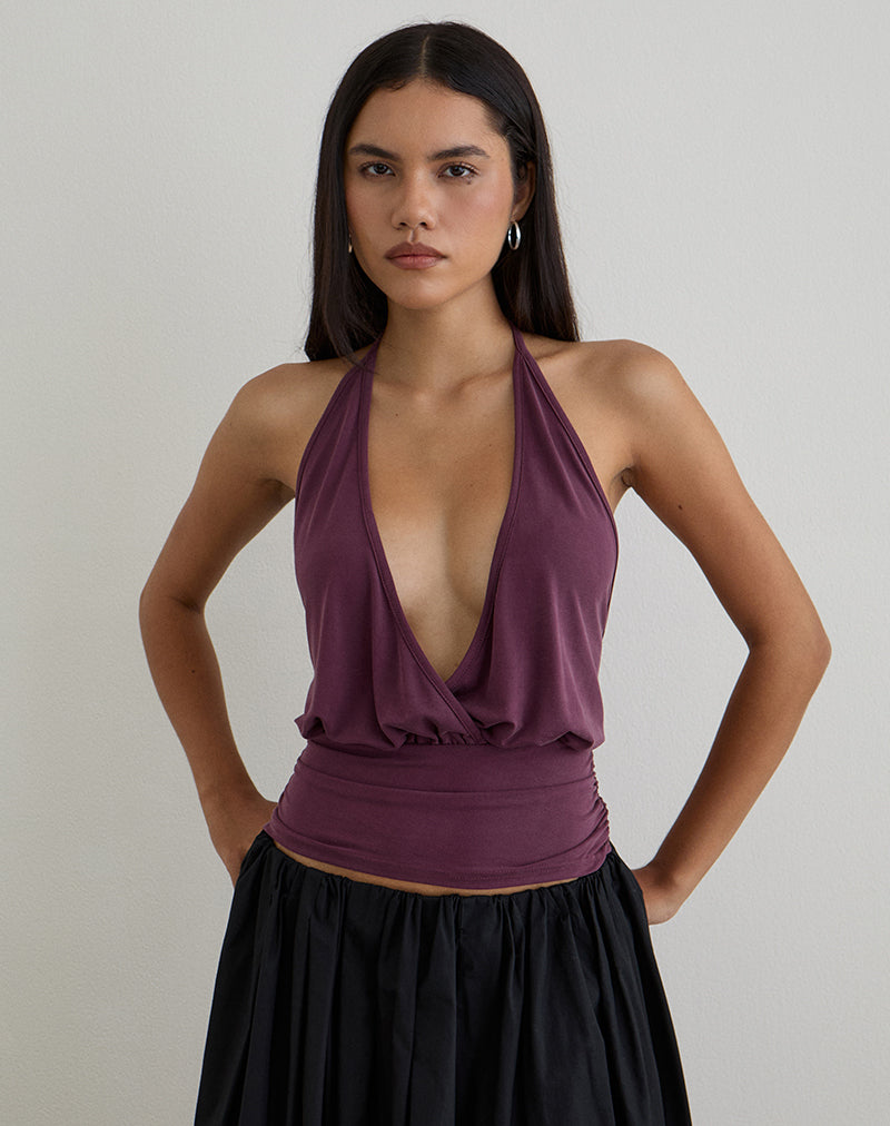 Imagen de Sherlyn Top sin mangas en cupro morado oscuro