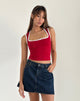 Imagen de Shinju Top en rojo adrenalina con ribete blanco