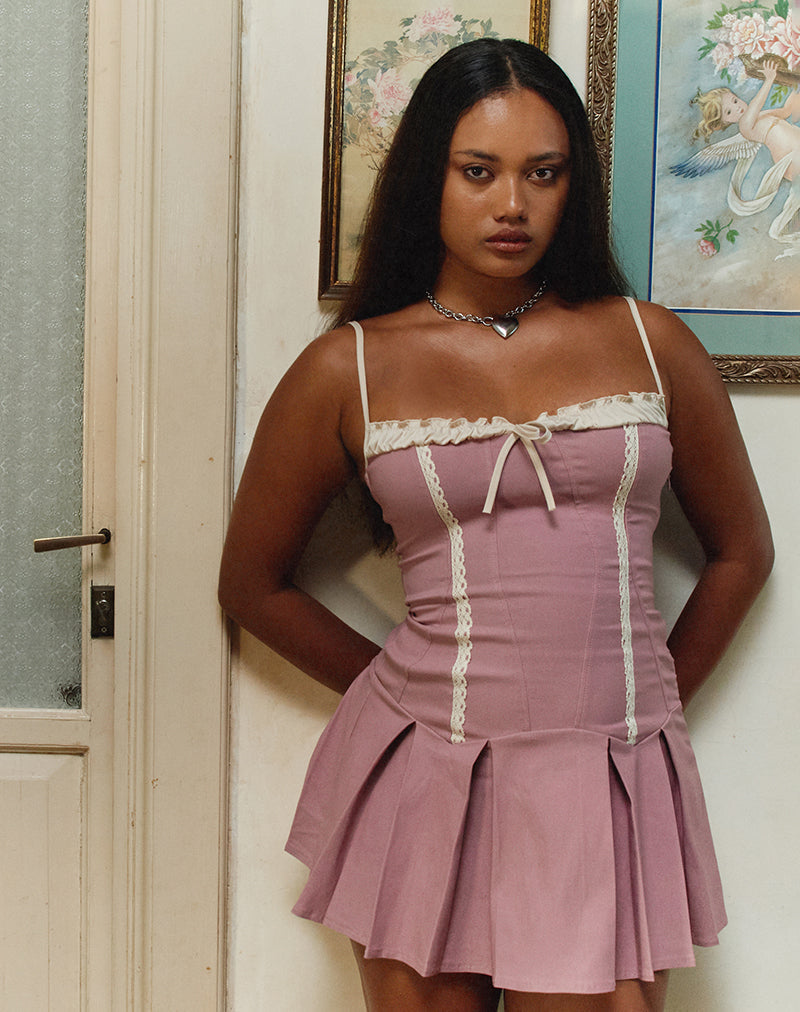 Vestido Shirina en sastrería rosa oscuro