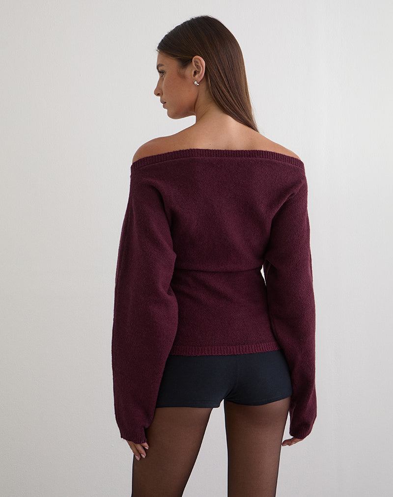 Image of Sikuna Bow Jumper in Deep Purple