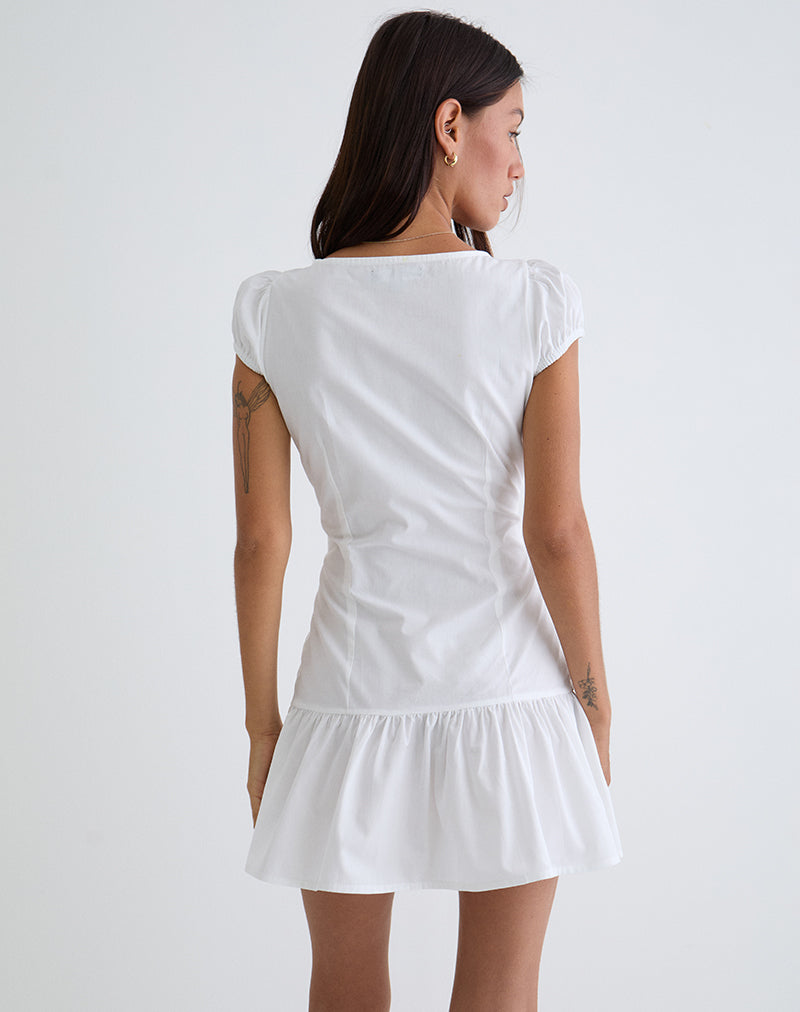 Imagen de Silesa Mini Vestido Acanalado Blanco