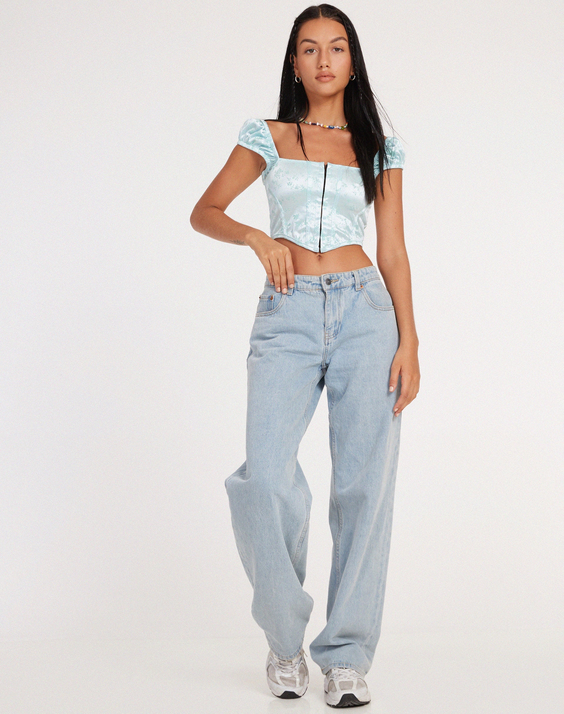 Imagen de Silicia Corset Top en flocado Botanist Spearmint