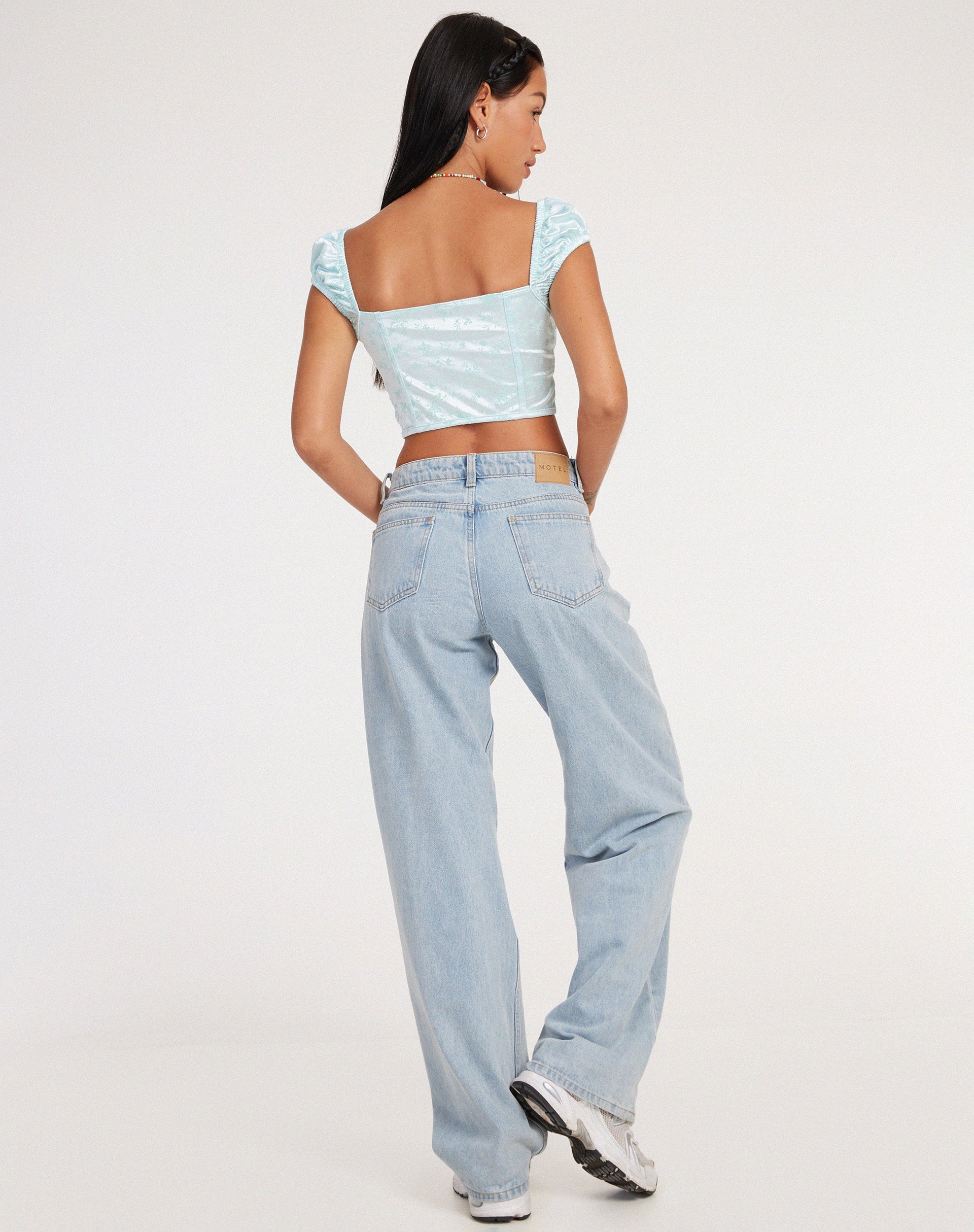 Imagen de Silicia Corset Top en flocado Botanist Spearmint